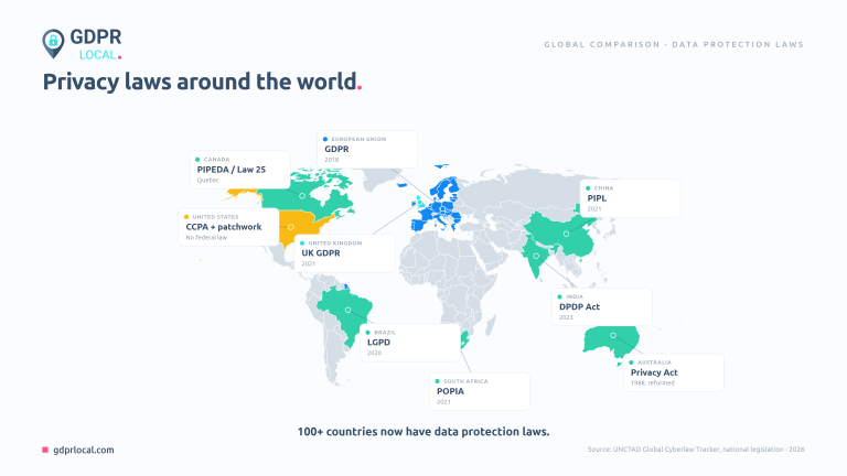 Privacy Laws Around the World: Detailed Overview - GDPR Local